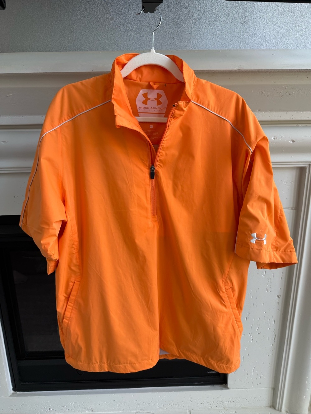 Under Armour Men’s Orange Half-Zip Short Sleeve Lightweight Jacket
